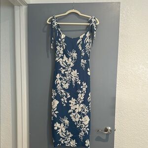 Reformation Floral Blue and White Dress